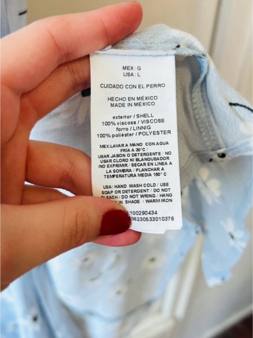 Light Blue Floral Midi Dress , Size L - Picture 3 of 4